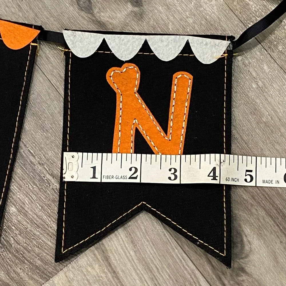 Unbranded Happy Halloween Banner Black Orange Good Felt Pennant Garland